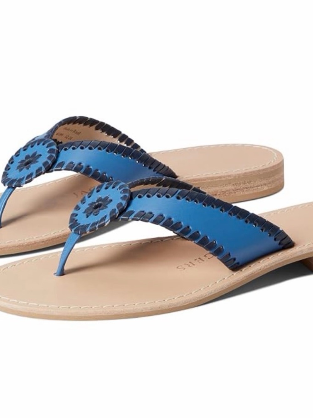 Leather Open Toe Jack Rogers Sandals - Royal Blue/Navy - Size 7